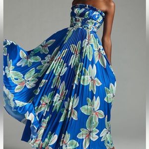 Hutch strapless pleated maxi dress